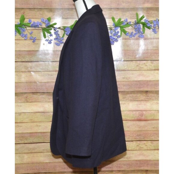 Vintage Savannah Ladies 12 Single Gold Button 100% Wool Navy Blue Blazer Jacket - Picture 4 of 9